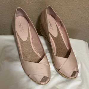 Polo by Ralph Lauren Pink Wedge Peep-Toe Shoes